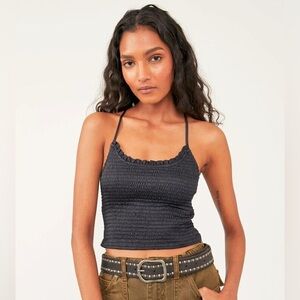 NWOT Free People Right On Time Cami Intimately Black Top S